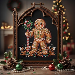 Gingerbread Man Cross Stitch Pattern: Whimsical Christmas Embroidery (PDF Pattern)