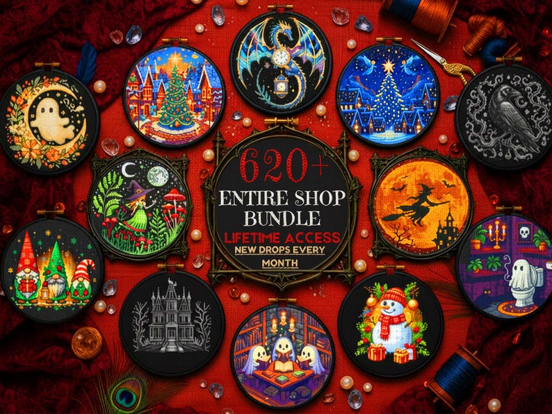 Cross Stitch Pattern Bundle – Entire Shop 620+ Fantasy, Halloween ...