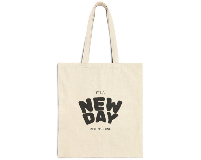 Featured listing image: New Day Motivational Canvas Tote Bag | Eco-Friendly Shopper | Gift for Students, Teachers, and Moms | Perfect for Daily Errands, Beach [...]