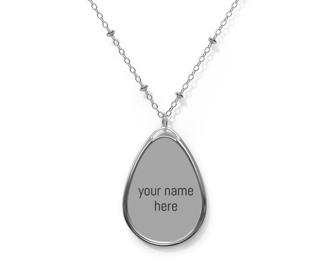 Featured listing image: Personalized Oval Necklace, Engraved Jewelry, Custom Name Pendant, Gift for Her, Unique Keepsake, Special Occasion Necklace