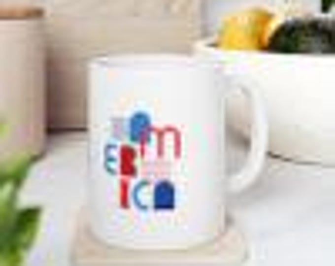 Featured listing image: Patriotic Ceramic Mug - Perfect for Fourth of July, Independence Day, Gift for Tea or Coffee Lovers, USA Pride Mug, Vintage Americana