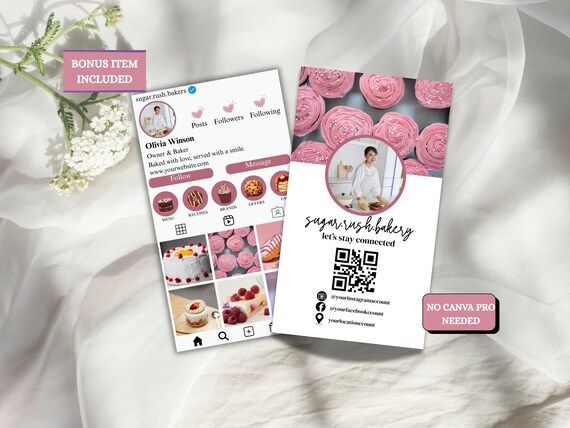 Bakery Business Card Template, Sweet Treat Branding (Digital Download)
