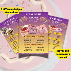 Bakery Flyer, Sweet Treats Flyer, Bake Sale Flyer, Dessert Flyer, Bake Shop Flyer, Pastry Flyer, Cake Business Flyer, flyer template