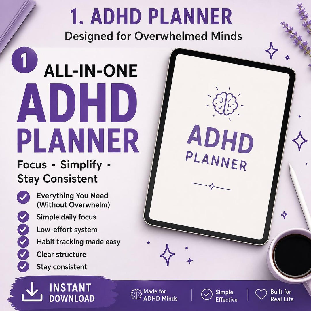 ADHD Digital Planner, Daily Planner for ADHD, Focus Planner ...