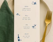 Editable Party Menu Template, Elegant Printable Menu for Birthdays & Holidays, Minimal Handwritten Menu, Canva Menu Card, Wedding Menu