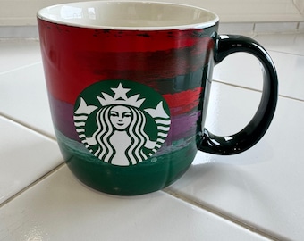 Starbucks Siren Brushstrokes Holiday Mug 18 oz Latte Mug