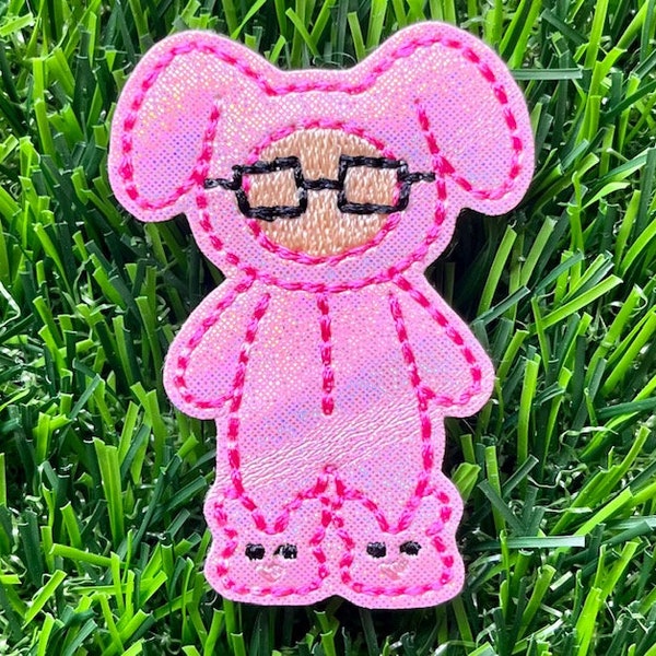 Pink Bunny Christmas Feltie