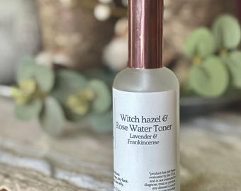 Witch Hazel Rose Water Toner: Frankincense Lavender Facial Mist