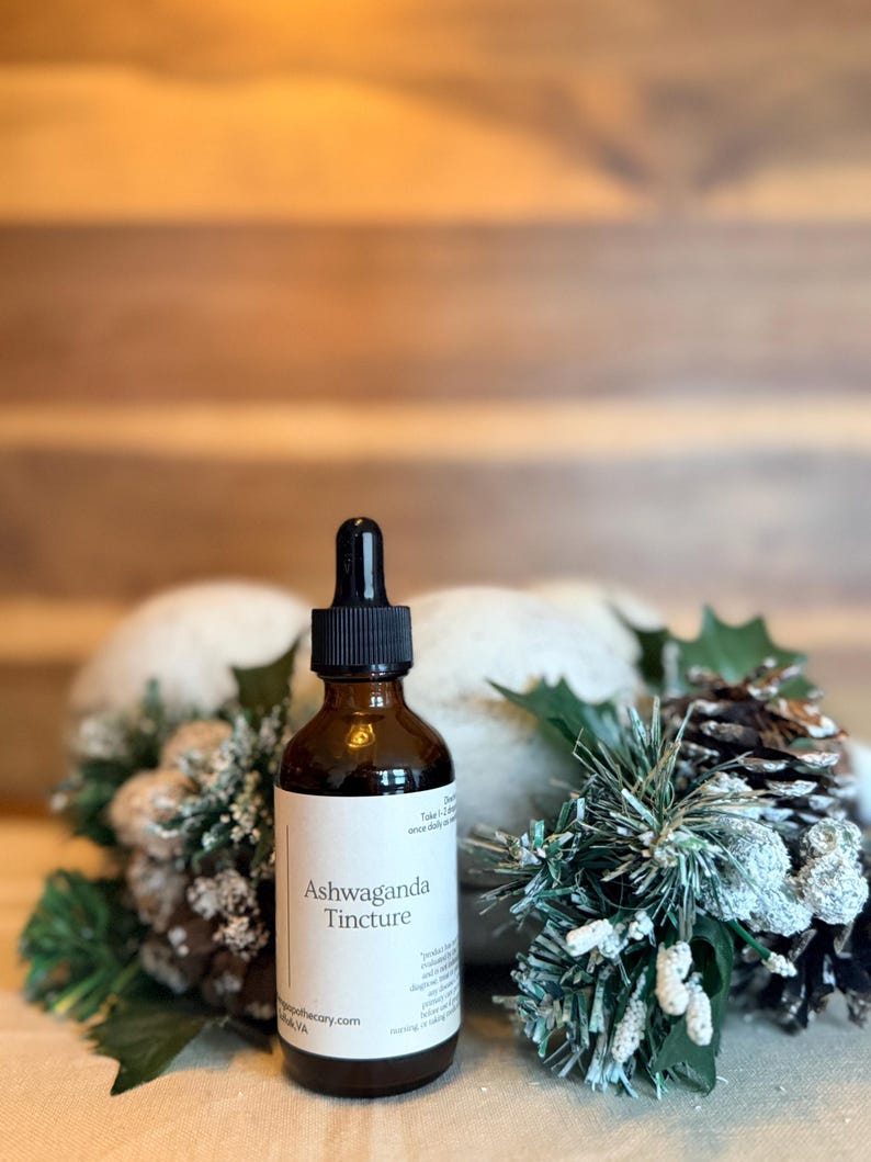 Organic Ashwagandha Tincture – Small Batch Herbal Remedy – Adaptogen for Stress & Energy Support image 1