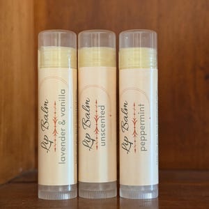 Tallow Lip Balm | Grass-Fed | Herbal Infused | Unscented | Peppermint | Lavender Vanilla | BPA-Free Tube