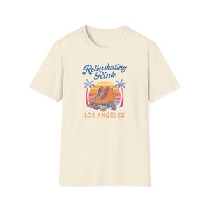 Retro Rollerskating T-Shirt in Fresh Colors, Cool Summer Tee, Vintage LA Shirt, Skaters Gift, Los Angeles 70s Graphic Tee, USA print image 5