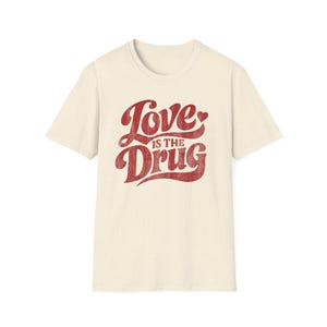 Love Is the Drug T-Shirt, Roxy Music Shirt, Vintage Typography Graphic Tee, Unisex Gift for Music Lover, Retro 70s Style image 10