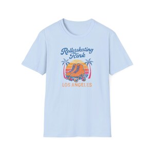 Retro Rollerskating T-Shirt in Fresh Colors, Cool Summer Tee, Vintage LA Shirt, Skaters Gift, Los Angeles 70s Graphic Tee, USA print image 4