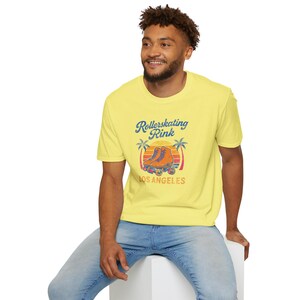 Retro Rollerskating T-Shirt in Fresh Colors, Cool Summer Tee, Vintage LA Shirt, Skaters Gift, Los Angeles 70s Graphic Tee, USA print image 14