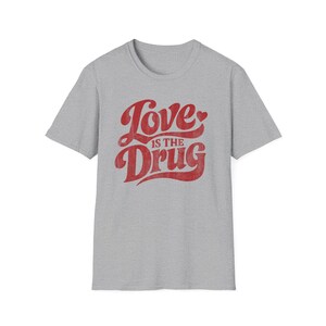 Love Is the Drug T-Shirt, Roxy Music Shirt, Vintage Typography Graphic Tee, Unisex Gift for Music Lover, Retro 70s Style image 17