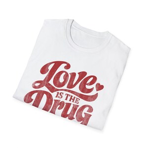 Love Is the Drug T-Shirt, Roxy Music Shirt, Vintage Typography Graphic Tee, Unisex Gift for Music Lover, Retro 70s Style image 13