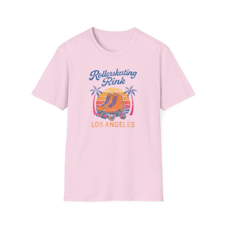 Retro Rollerskating T-Shirt in Fresh Colors, Cool Summer Tee, Vintage LA Shirt, Skaters Gift, Los Angeles 70s Graphic Tee, USA print image 10