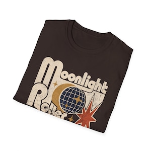 Koszulka Moonlight Roller Disco, koszulka retro disco, koszulka vintage roller skate, koszulka z grafiką z lat 70. na rolkach, koszulka disco ball moon zdjęcie 11