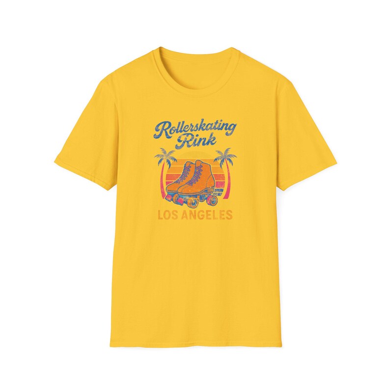 Retro Rollerskating T-Shirt in Fresh Colors, Cool Summer Tee, Vintage LA Shirt, Skaters Gift, Los Angeles 70s Graphic Tee, USA print image 8