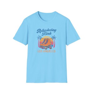 Retro Rollerskating T-Shirt in Fresh Colors, Cool Summer Tee, Vintage LA Shirt, Skaters Gift, Los Angeles 70s Graphic Tee, USA print image 9