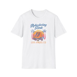 Retro Rollerskating T-Shirt in Fresh Colors, Cool Summer Tee, Vintage LA Shirt, Skaters Gift, Los Angeles 70s Graphic Tee, USA print image 3