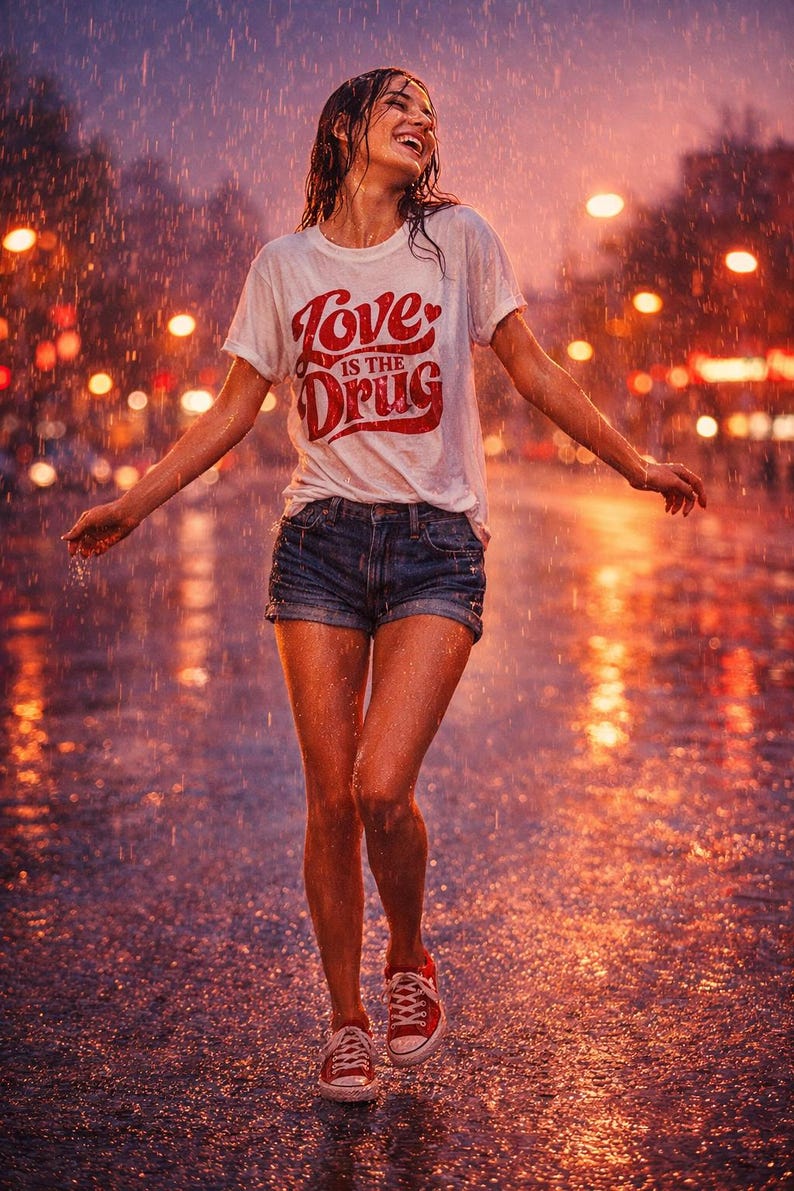 Love Is the Drug T-Shirt, Roxy Music Shirt, Vintage Typography Graphic Tee, Unisex Gift for Music Lover, Retro 70s Style image 18