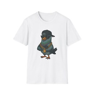 Chillin Pidgeon Unisex T-Shirt, Bird Lover Tee, Cool Minimalist Shirt, Softstyle Top, Hipster Graphic Tee