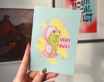 A6 notitieboek met gestippelde kikker | Dagboek, schetsboek, briefpapiercadeau