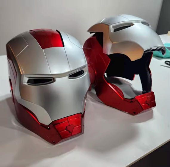 大人と子供用のIronManヘルメット、目にLEDライト付き。 - Etsy 日本