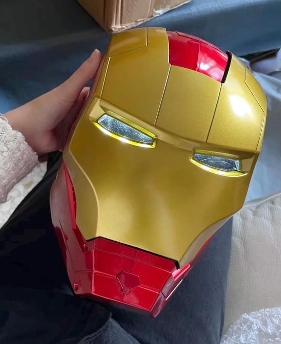大人と子供用のIronManヘルメット、目にLEDライト付き。 - Etsy 日本