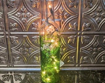 Ombre Green Liquor Bottle Lamp: Colorado High Bar Light