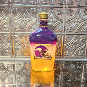 Minnesota Vikings Liquor Bottle Light, Vikings Lamp, Game Room Decor, Man Cave Decor, Office Decor, Bar Decor, Vikings Gift
