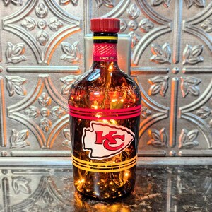 Kansas City Chiefs Liquor Bottle Lamp, Man Cave Bar Decor, Chiefs Fan Gift Drambuie