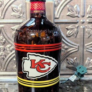 Kansas City Chiefs Liquor Bottle Lamp, Man Cave Bar Decor, Chiefs Fan Gift image 6