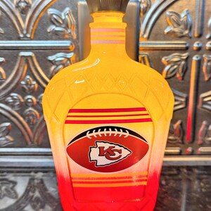 Kansas City Chiefs Liquor Bottle Lamp, Man Cave Bar Decor, Chiefs Fan Gift image 2