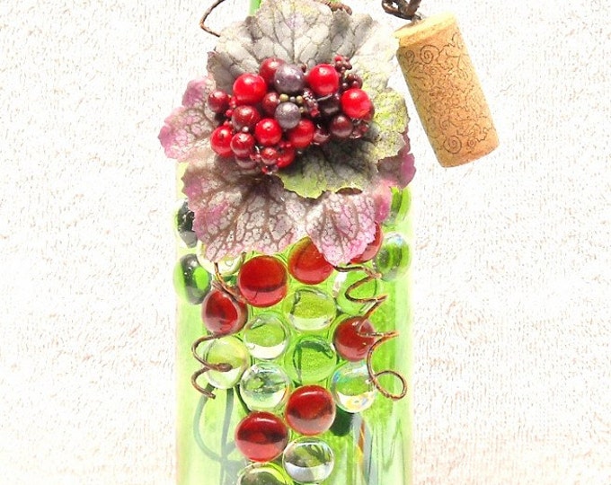 Green Burgundy and Red Wine Bottle Light Bottle Lamp Night Etsy