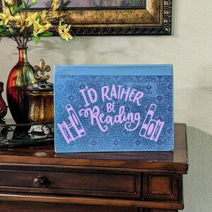 Book Sign RARE LARGE Vintage Book &quot;I&#39;d Rather be Reading&quot; Sign, Bookshelf Decor, Library Sign Signage, Classroom Decor, Reader Gift