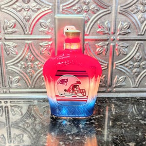 New England Patriots Liquor Bottle Light, Man Cave Decor, Patriots Fan Gift