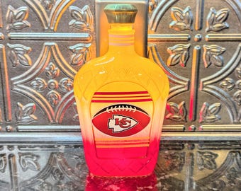 Kansas City Chiefs Liquor Bottle Lamp, Man Cave Bar Decor, Chiefs Fan Gift