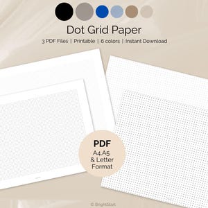Dot Grid Paper Bundle, Printable Bujo Planner & Bullet Journal Pages, A4 A5 Inserts, Note Taking and Digital Notebook PDF