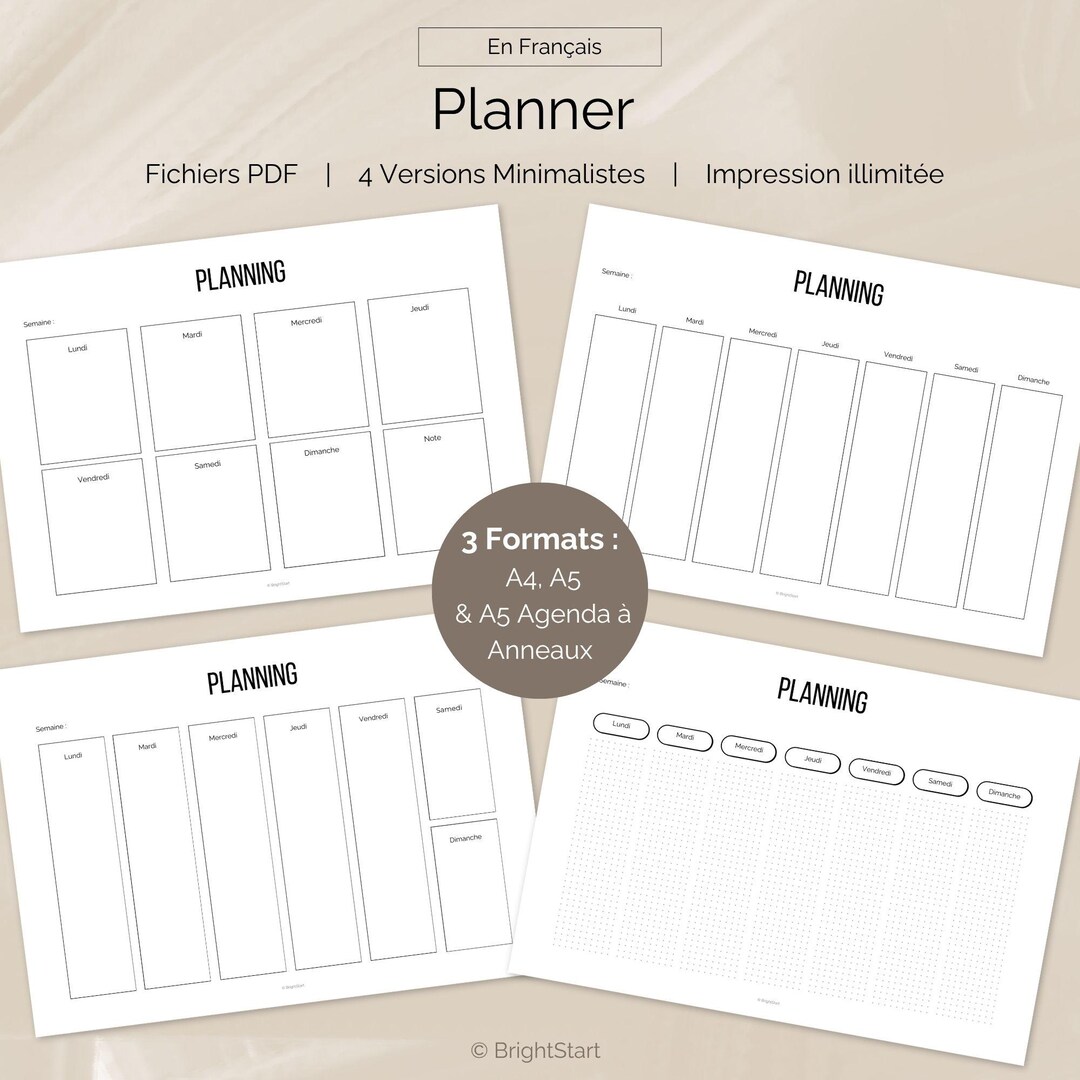 Weekly View Group Printable Weekly Planner, Organization Bundle With Undated Weekly View ...