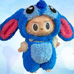 17cm Labubu inspired outfit Stitch clothes   – Cute Kawaii Doll Clothes Set, Anime-Inspired Labubu Accessories, Gift for Collector