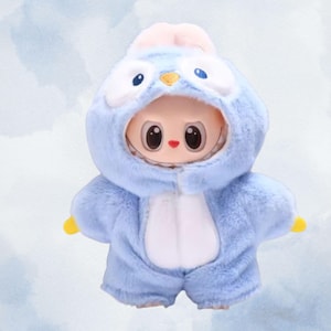 17cm Labubu inspired outfit Stitch clothes   – Cute Kawaii penguin Doll Clothes Set, Anime-Inspired Labubu Accessories, Gift for Collector