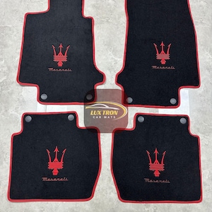 Luxury Carpet Car Floor Mats For Maserati All Model Ghibli-Quattroporte-GranCabrio-GranTurismo-Levante-Grecale-MC20 Models / Red Edging