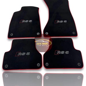 Luxury Carpet Car Floor Mats For Audi A5 / S5 / RS5 Models Embroidery Logo , Set of 4 , Production to Order , Waterproof / Red Edging