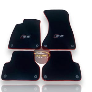 Luxury Carpet Car Floor Mats For Audi A5 / S5 / RS5 Models Embroidery Logo , Set of 4 , Production to Order , Waterproof / Red Edging