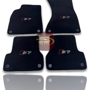 Luxury Carpet Car Floor Mats For Audi A7 / S7 / RS7 Models Embroidery Logo , Set of 4 , Production to Order , Waterproof / White Edging