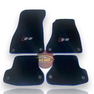 Luxury Carpet Car Floor Mats For Audi A5 / S5 / RS5 Models Embroidery Logo , Set of 4 , Production to Order , Waterproof / Blue Edging