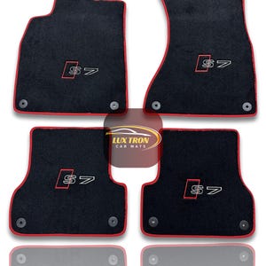 Luxury Carpet Car Floor Mats For Audi A7 / S7 / RS7 Models Embroidery Logo , Set of 4 , Production to Order , Waterproof / Red Edging