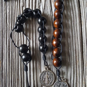 St. Benedict Wooden Pocket Rosaries/Sacrifice Beads/Good Deed Beads image 4